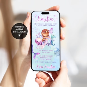 Invito compleanno bambini sirene digitali personalizzate | Invito Compleanno Bambini Piscina Ecard WhatsApp | invito ragazze
