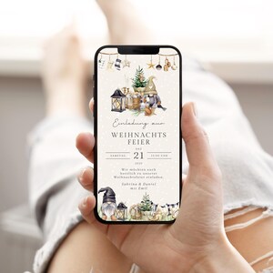 Digitale uitnodiging Kerstkabouters | Uitnodigingskaart Kerstfeest gepersonaliseerd WhatsApp | E-card uitnodiging Kerstdiner elfjes