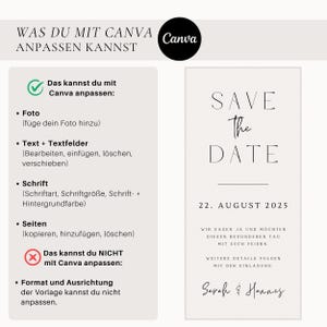Digital Save the Date card, simple paper texture | Save the Date template Canva | Canva template for a digital wedding Save the Date card image 7