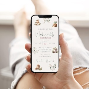 Digitale Einladung Weihnachten | Einladungskarte Weihnachtsfeier personalisiert WhatsApp | E-Card Weihnachtsbrunch Einladung Weihnachtsessen