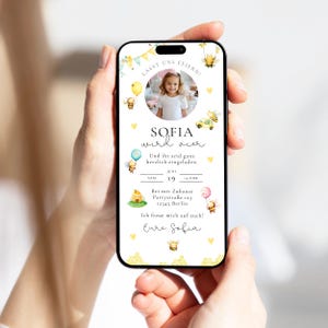 Invito compleanno bambini ape digitale e-card foto ape personalizzabile | E-Card WhatsApp | Invito Ragazza Ragazzo | Festa delle api