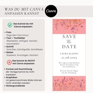 Digital Save the Date Card with Wildflowers | Save the Date Template Canva | Canva Floral Save the Date Wedding Card Template | Digital Flowers image 7