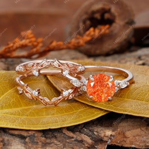 Orange gem ring hot sale