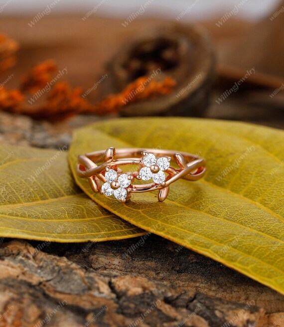 Dainty cheap floral ring