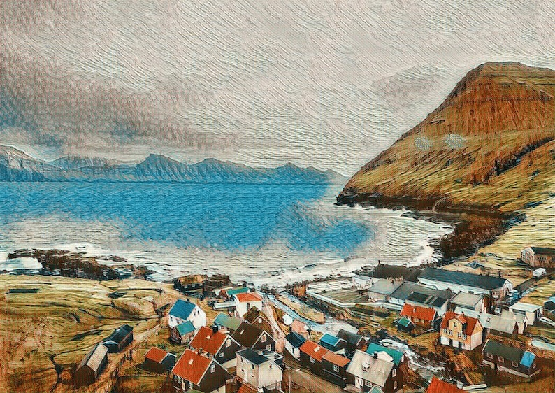 Faroe Islands Poster Faroe Islands Print Gjogv Eysturoy, Faroese Map ...