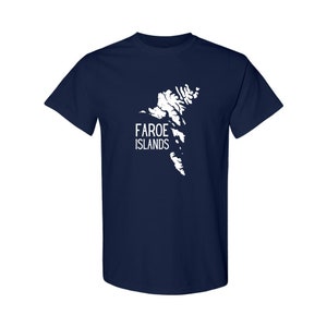 T-shirt des îles Féroé, cadeaux des îles Féroé avec carte des îles Féroé