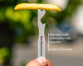 forx - personalisiert - Pommesgabel mit Flaschenöffner - Pieker - Made in Germany