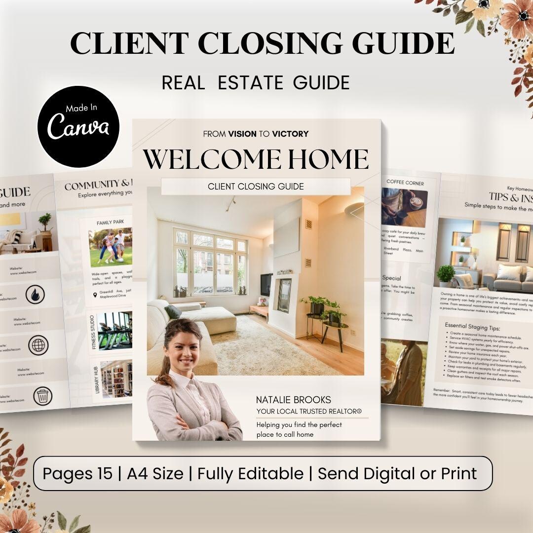 Real Estate Closing Guide Template | New Home Buyer Guide | Canva ...