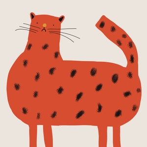 Orange cat animal digital download