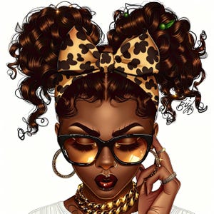23 schwarze Frau Afro Bilder, Messy Bun Schleife png + JPG Sublimationsdesign Download, Messy Bun png, Messy Bun Life png, transparenter PNG Download