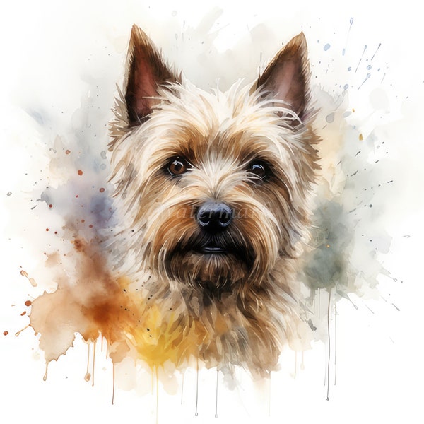 Cute Cairn Terrier Dog Clipart, 12 High Quality JPGs | 300 DPI Digital Prints | Digital Download, Wall Art, Mugs, Scrapbook, Commercial Use