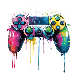 Imagens de clipart de controle de videogame - 14 JPGs de alta qualidade - Download digital - Criação de cartões, mídia mista, artesanato em papel digital, arte digital