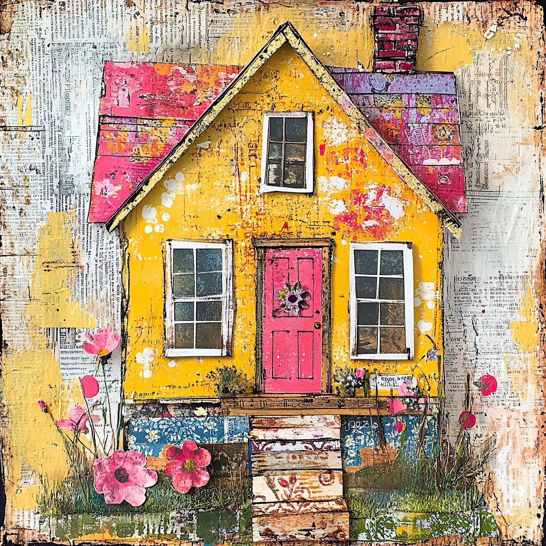 16 Whimsical Homes Printable Art Images, Digital Download Clipart ...