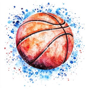 12 clipart de splash de basquete, 12 JPGs de alta qualidade, explosão de cores vibrantes de esportes de basquete para logotipos esportivos, pôsteres e uso comercial