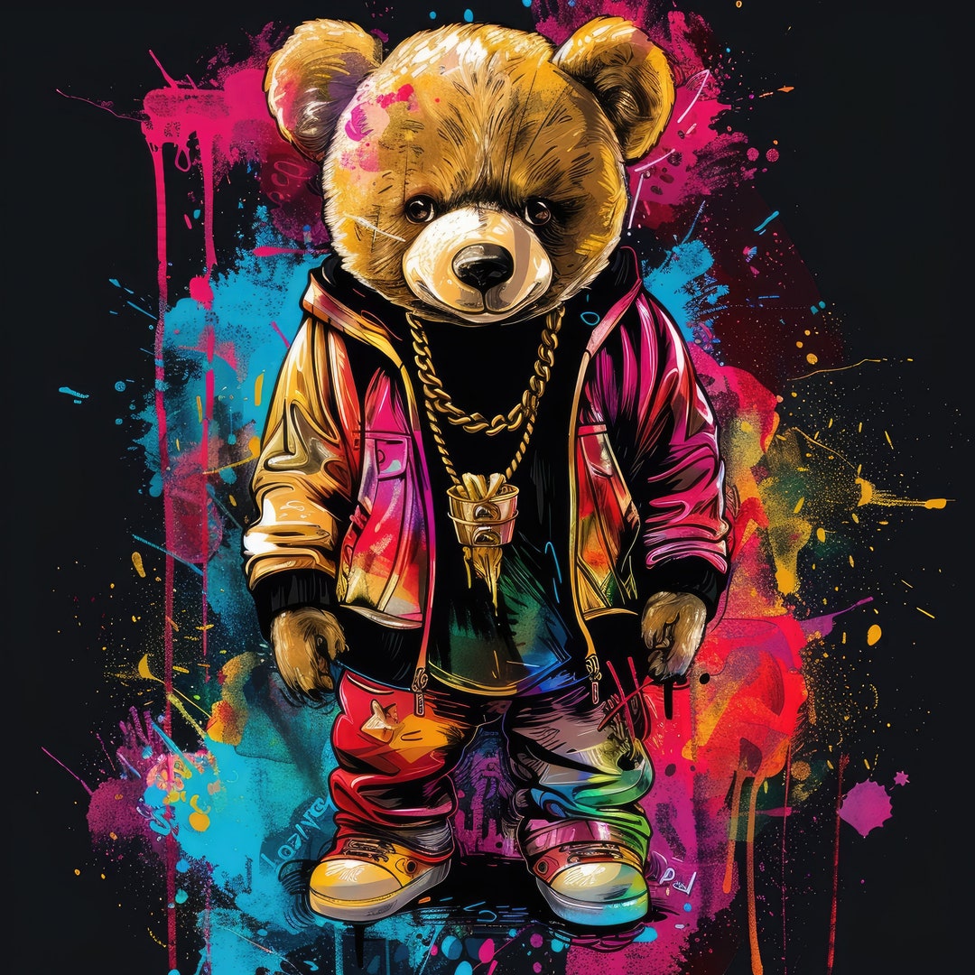Teddy Bear PNG for Dtf Png, Png Designs for Shirt, Hiphop Png, Png for