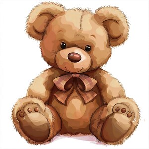 14 Whimsical Watercolor Teddy Bears Digital Art Bundle, Watercolor Clipart Collection - Instant Download