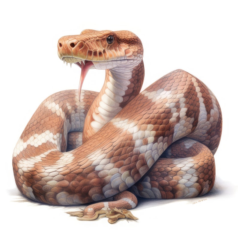 Fierce Copperhead Snake Clipart 16 High Quality Jpgs High Etsy