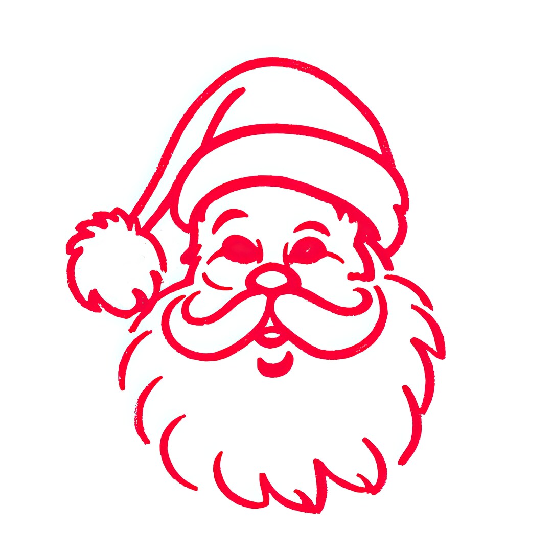 Santa Claus PNG Clipart 1950s Vintage PRINTABLE Christmas Card Red Hat ...