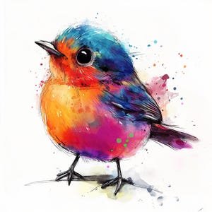 12 imágenes prediseñadas de pájaros adorables y extravagantes en formato JPG, descarga digital de alta calidad para álbumes de recortes, manualidades, sublimación, arte imprimible y proyectos de bricolaje