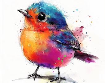 12 Cute and Whimsical Birds Clipart JPGs, High Quality Digital Download for Scrapbooking, Crafting, Sublimation, Printable Art, DIY Projects