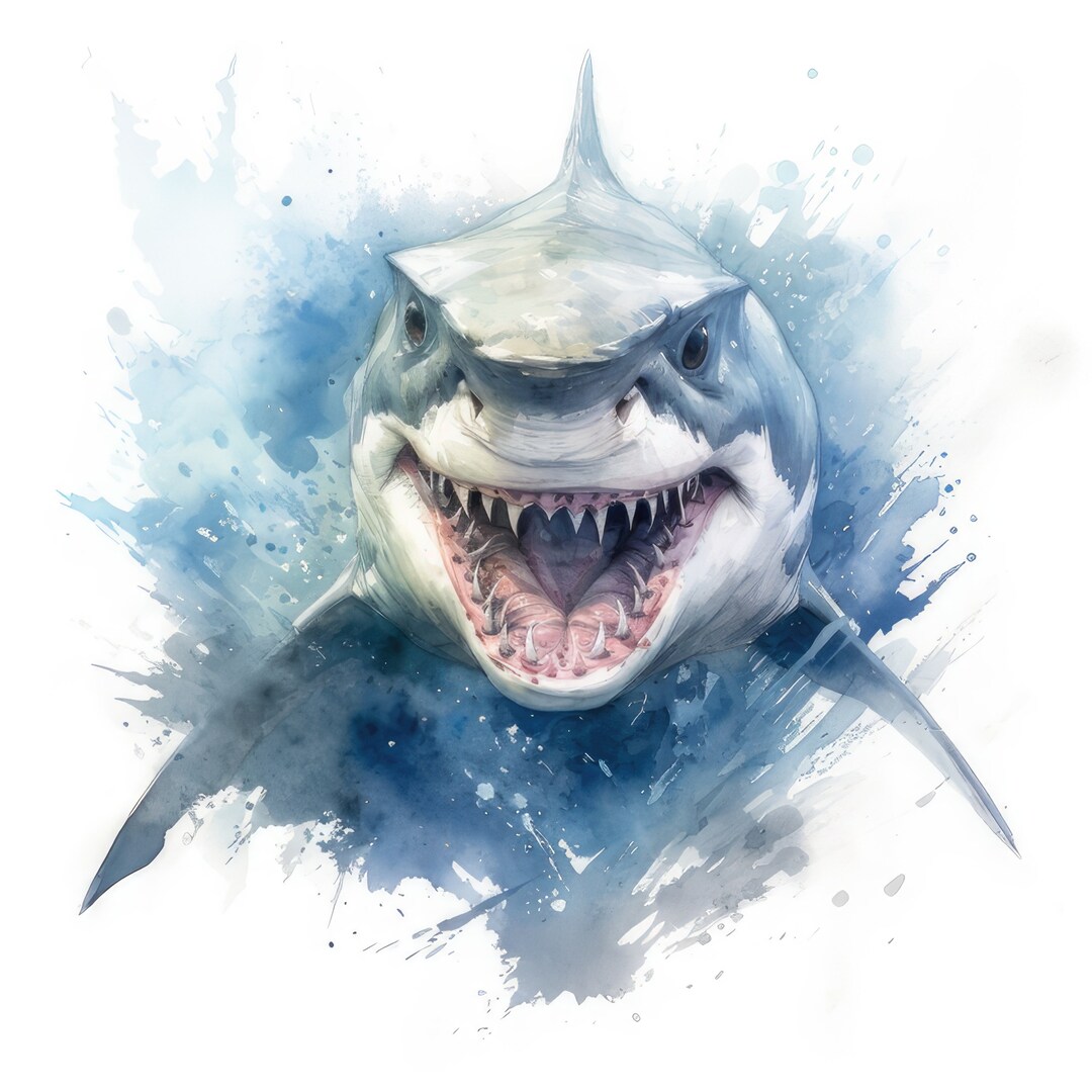 Great White Shark Clipart 16 High Quality Images, 300 DPI Digital ...