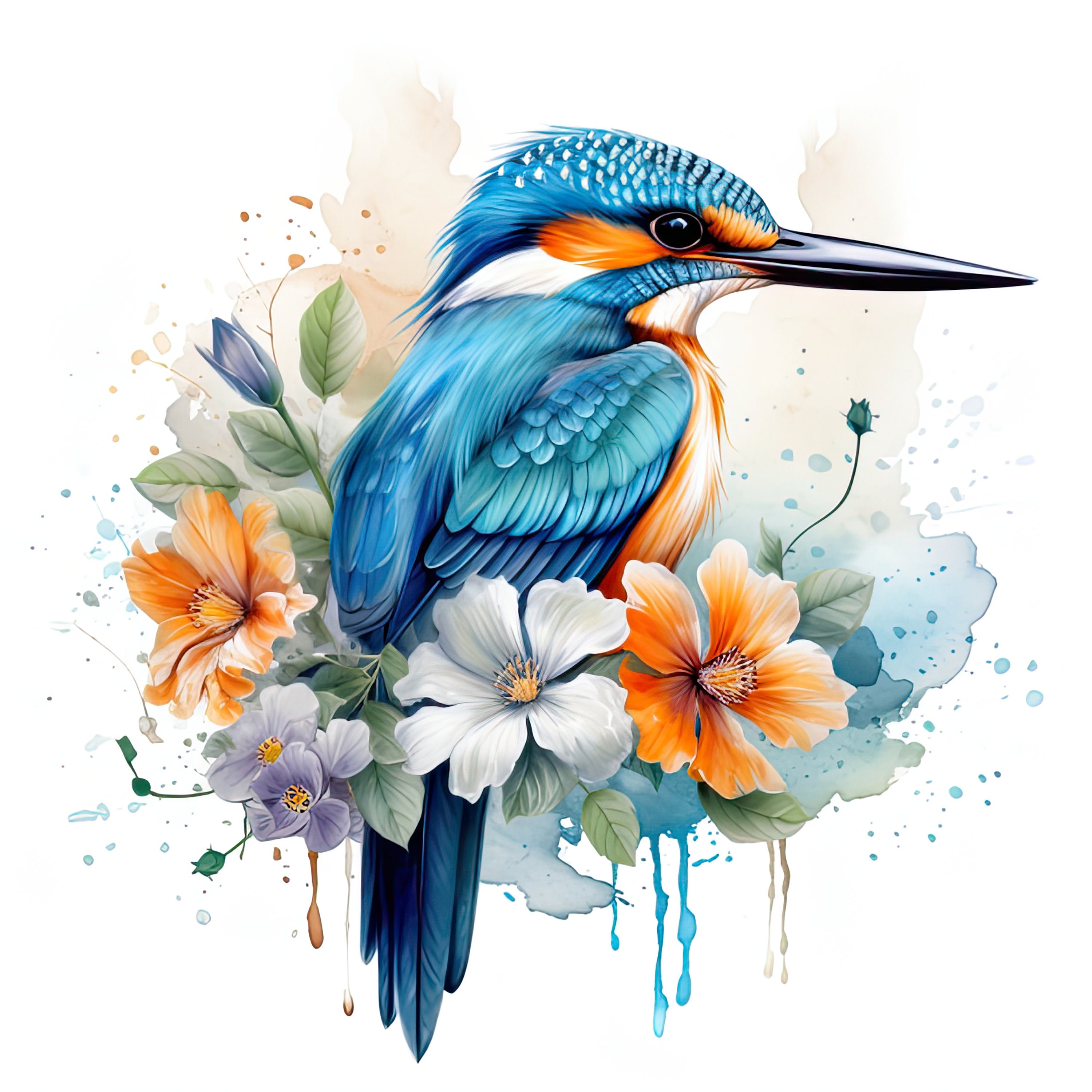 Cape Verde Beach Blanket Kingfisher Bird Floral Flag Spirit TS04 main image 1