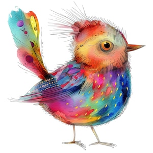 18 Imágenes prediseñadas de pájaros caprichosos, pájaros divertidos, imágenes prediseñadas digitales, imágenes prediseñadas de acuarela, JPG de alta calidad, imágenes prediseñadas imprimibles, descarga digital, artesanías