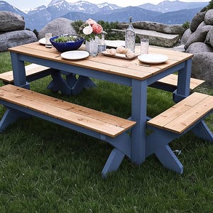 DIY Picnic Table Plans PDF | Step-by-Step Wooden Picnic Table Blueprint | Cut List, Tools, Materials, and Instructions Included