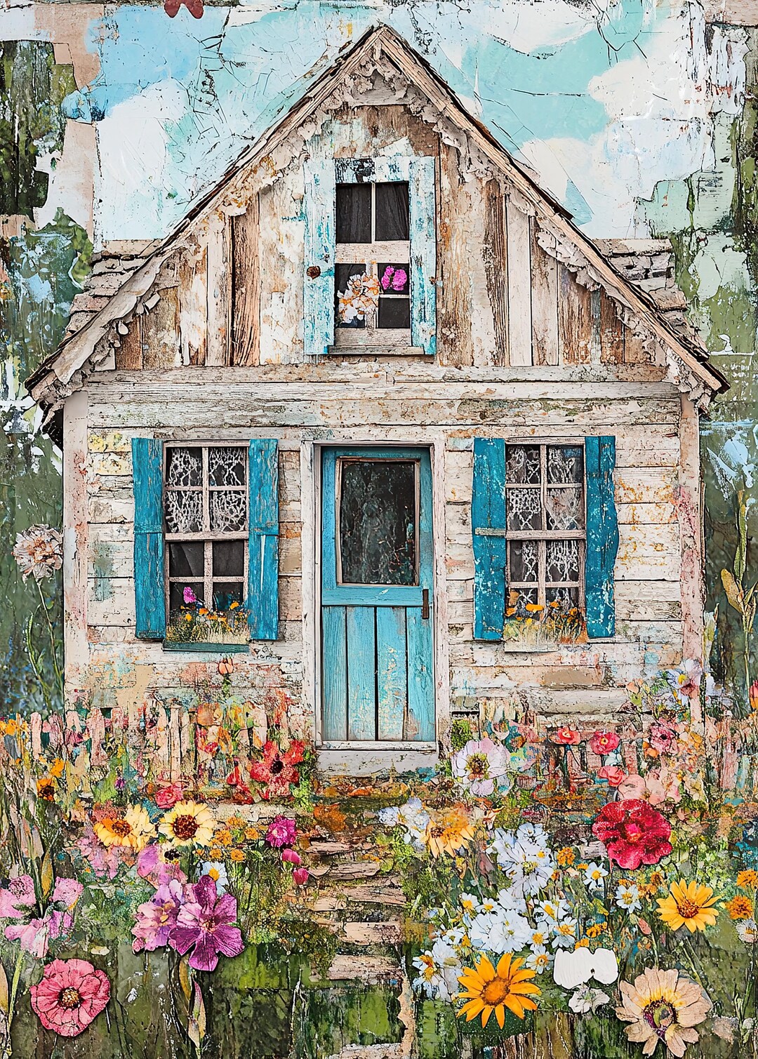 Whimsical Homes Printable Art Images, Digital Download Clipart, Quirky ...