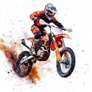 12 Clipart di motocross ad acquerello / Piloti di moto da cross JPG / 4098x4098 px, 300 DPI / MX Art, Grafica da corsa, Sublimazione, Decorazioni sportive