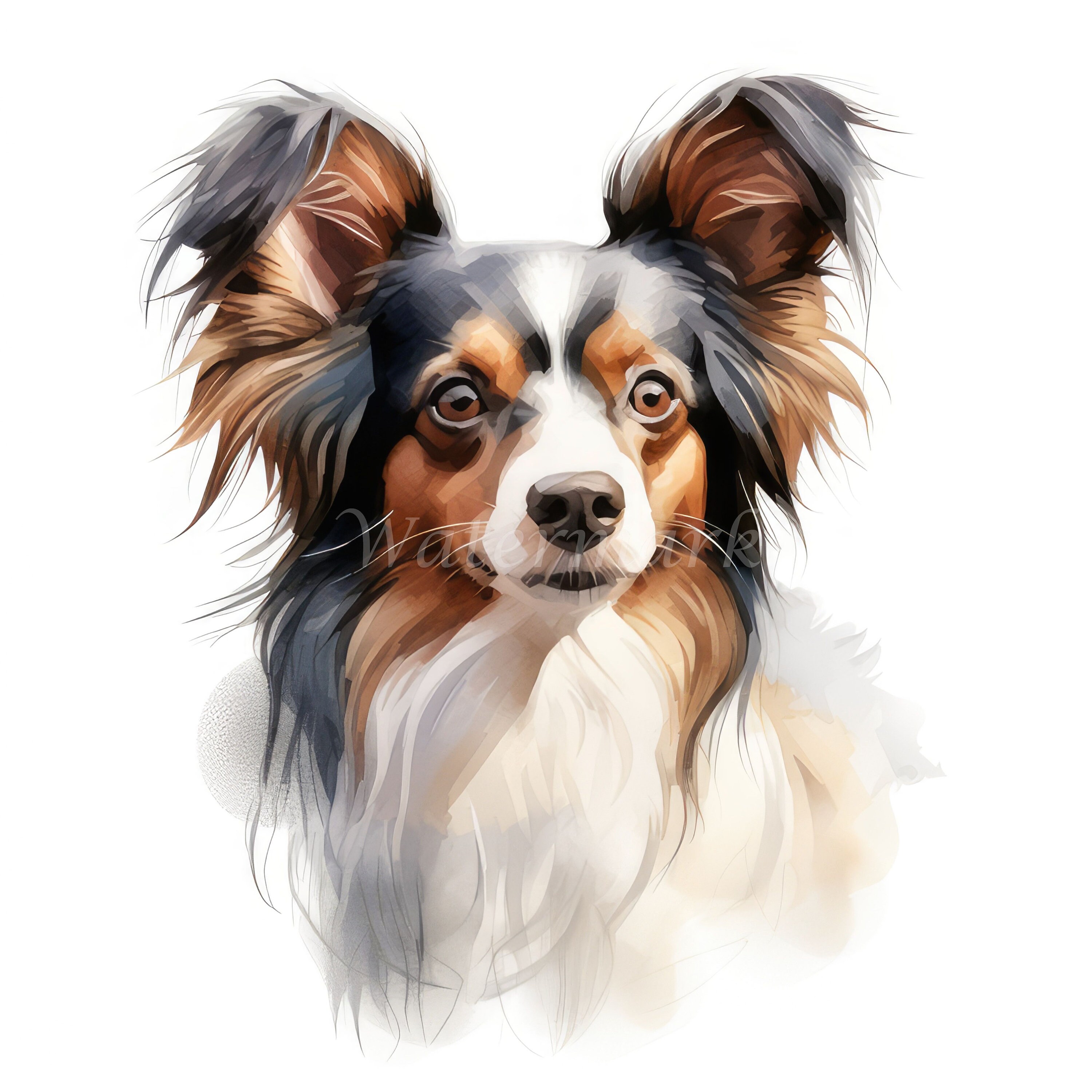 Papillon Dog Clipart, 12 High Quality Jpgs 300 DPI Digital Prints ...