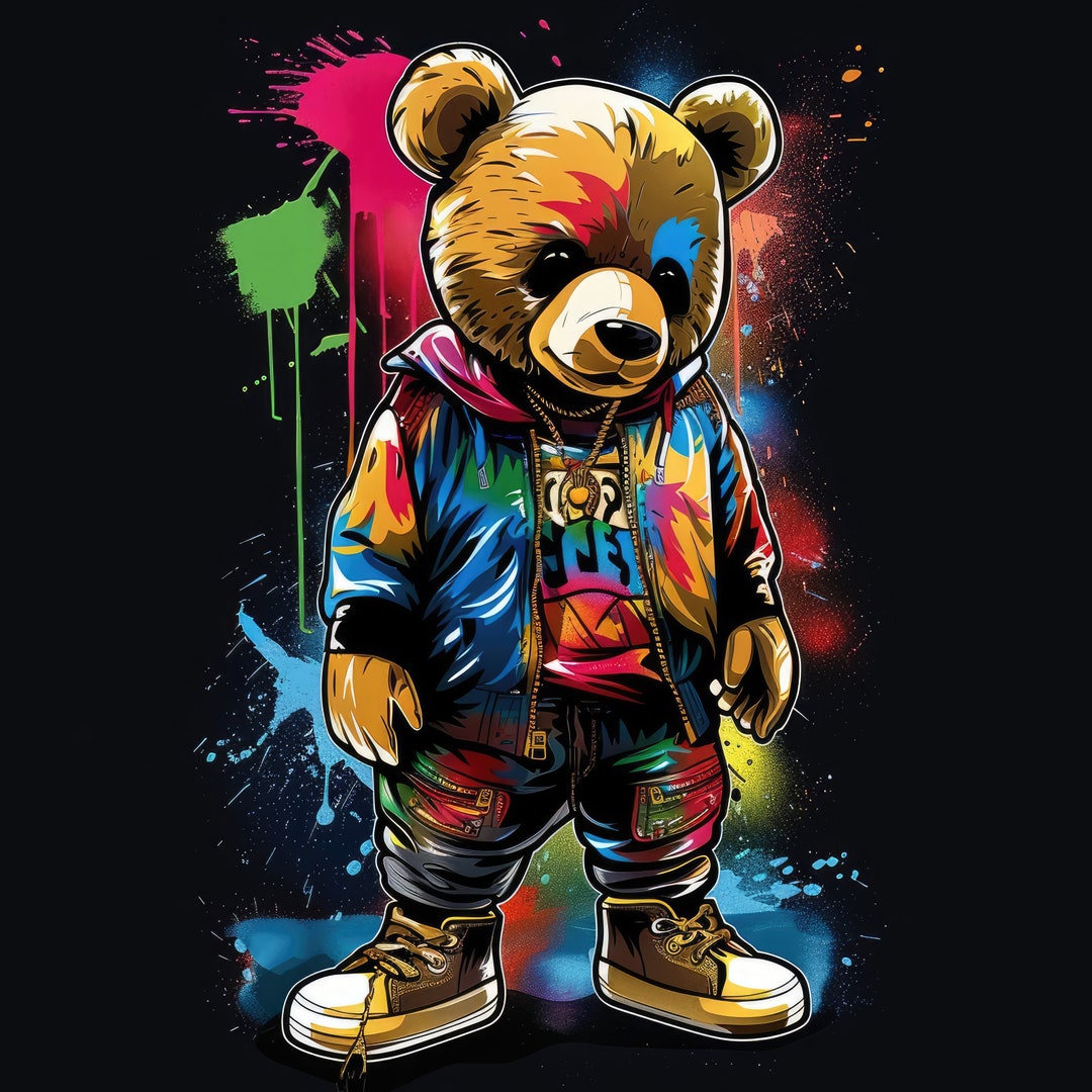 Teddy Bear PNG for Dtf Png, Png Designs for Shirt, Hiphop Png, Png for ...
