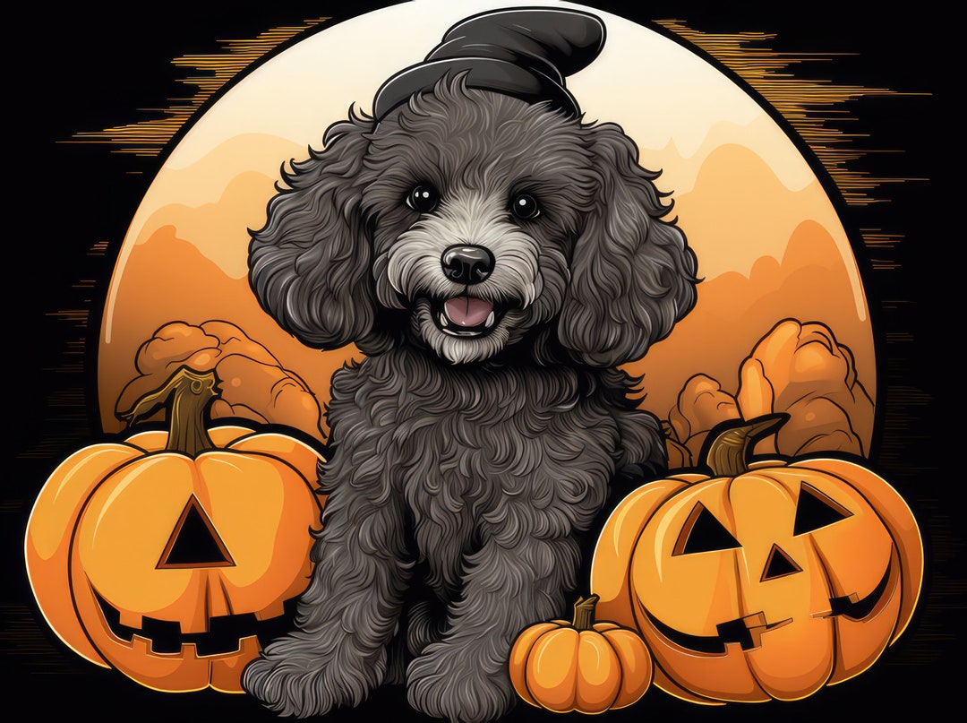 Halloween Poodle Dog Puppy Clipart Cute Witch Sublimation - Etsy