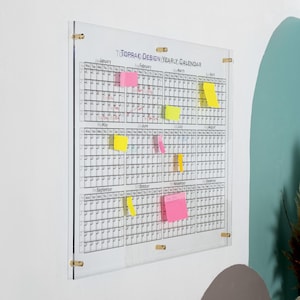 Personalized Acrylic Yearly Wall Calendar, Custom Acrylic Planner Large Dry Erase Planner Board, Custom Acrylic Chart Acrylic Yearly Planner