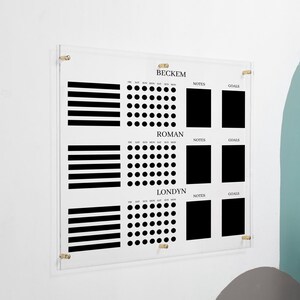 Personalisierte Acryl Tabelle für Kinder, Acryl Wandkalender, Trocken abwischbare Familien Organizer, Moderner Haushaltsplaner