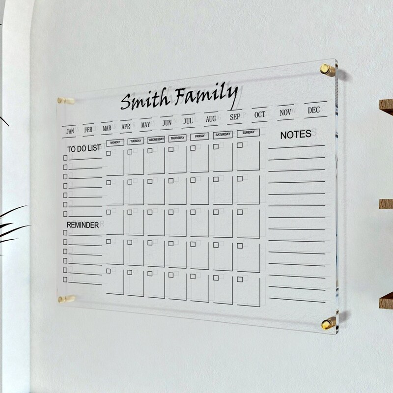 Dry Erase Calendar Etsy