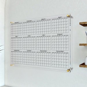 Large Wall Calendar, Acrylic Yearly Calendar 2024, Acrylic Annual Calendar 2024, Acrylic Calendar Yearly Planner Board