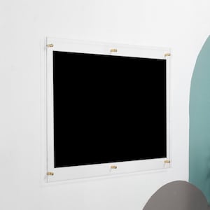 BLACK Personalized Acrylic Whiteboard, Acrylic Chalkboard, Dry Erase Board for Home, Command Center for Wall, Floating Message Note Board