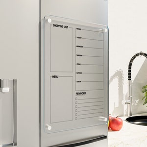Magnetic Acrylic Calendar | Fridge Calendar | Dry Erase Calendar | Magnetic Kitchen Note Board | Fridge Menu Board