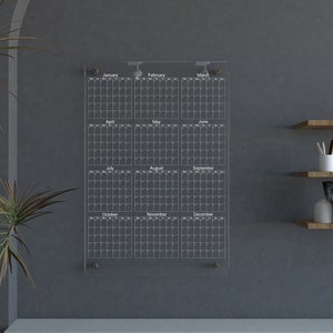 Personalized Acrylic Yearly Calendar Vertically Dry Erase Yearly Calendar Acrylic Wall Planner Custom Acrylic Planner Acrylic Yearly Planner
