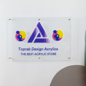 Custom Acrylic Logo Sign, Personalized Office Sign, Acrylic Office Door Sign, Clear Acrylic Business Sign, Gift for Office Wall