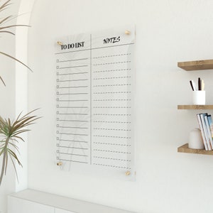 Acrylic To Do List For Wall, Dry Erase Board, Clear Acrylic Minimalist Calendar, Acrylic Whiteboard Calendar , Acrylic Command Center