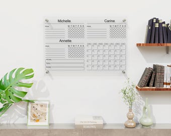 Personalized Acrylic Wall Calendar, Chore Chart, Dry Erase Board, Custom Family Command Center, Kids Responsibility Chart