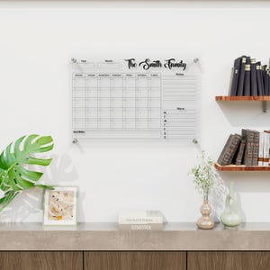 Large Acrylic Dry Erase Wall Calendar Monthly Calendar, Personalized Acrylic Wall Calendar Monthly Planner