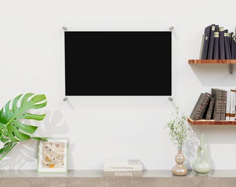 Personalized Black Acrylic Whiteboard, Floating Wall Calendar, Custom Family Command Center, Modern Dry Erase Planner Board