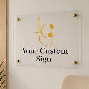 Personalized Acrylic Business Logo Sign, Custom Acrylic Office Sign Acrylic Office Door Sign, Clear Acrylic Business Sign, Office Wall Decor
