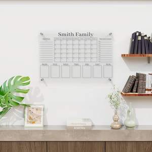 Personalized Acrylic Family Calendar, Wall Planner, Dry Erase Board image 1