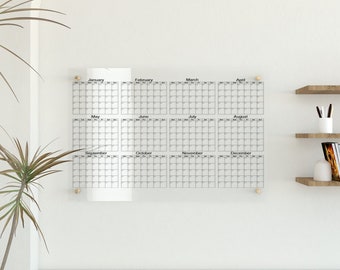 Large Acrylic Wall Calendar, Personalized Family Command Center, Dry Erase Planner Board, Custom Home Office Organizer Gift
