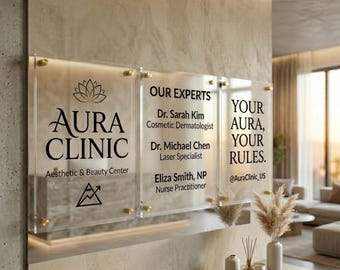 Professional Corporate Branding Signage, Branded Team Culture Sign, Custom Acrylic Office Plaque, Company Logo