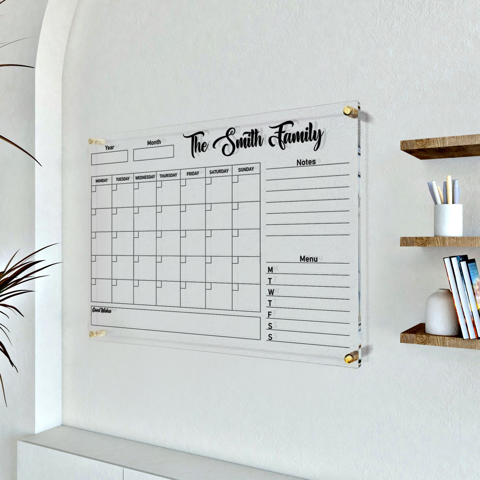 Personalized Dry Erase Wall Calendar With Custom to Do List and Notes  Organization Sections Large Whiteboard Calendar 